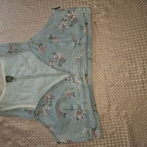 Wild Fable Floral Cropped Denim Bralette